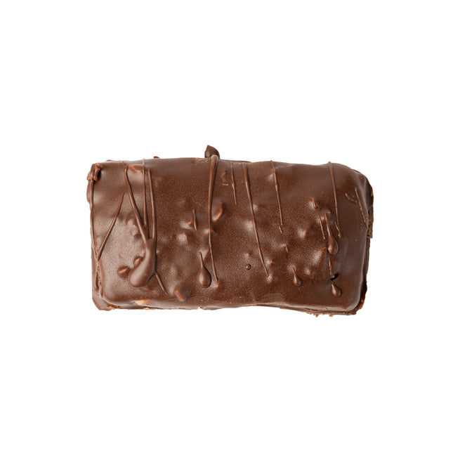A single Loada Balls Peanut Butter and Caramel protein bar close up product render on a white background.